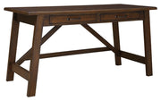 Baldridge - Home Office Large Leg Desk - Rustic Brown - R&R Furniture Gallery (Fountain Valley, CA)