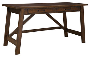 Baldridge - Home Office Large Leg Desk - Rustic Brown - R&R Furniture Gallery (Fountain Valley, CA)