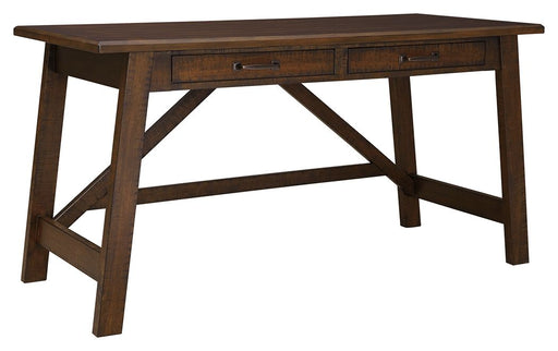 Baldridge - Home Office Large Leg Desk - Rustic Brown - R&R Furniture Gallery (Fountain Valley, CA)