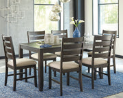 Rokane - Dining Room Table Set (Set of 7) - Brown - R&R Furniture Gallery (Fountain Valley, CA)