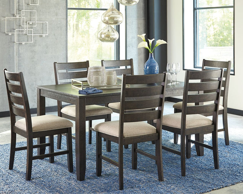 Rokane - Dining Room Table Set (Set of 7) - Brown - R&R Furniture Gallery (Fountain Valley, CA)