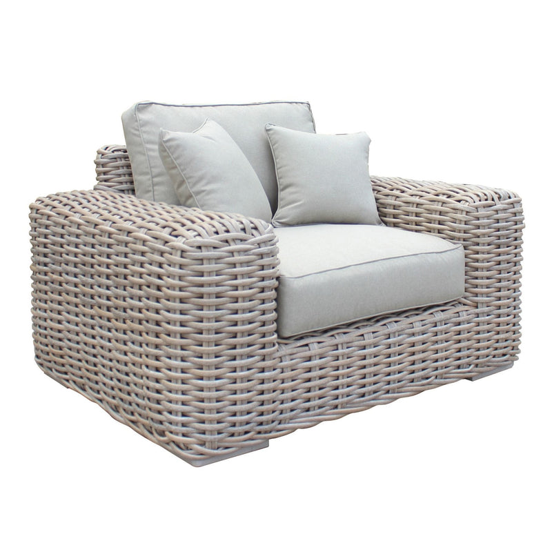 Portugal - Outdoor Beige Wicker Chair — view 2