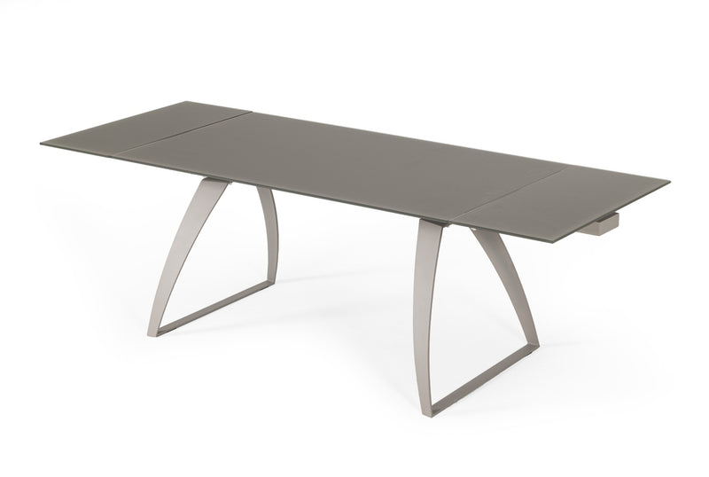 Pittson - Modern Extendable Grey Glass Dining Table — view 4