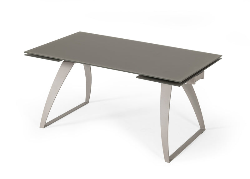 Pittson - Modern Extendable Grey Glass Dining Table — view 3