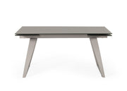 Pittson - Modern Extendable Grey Glass Dining Table — view 2
