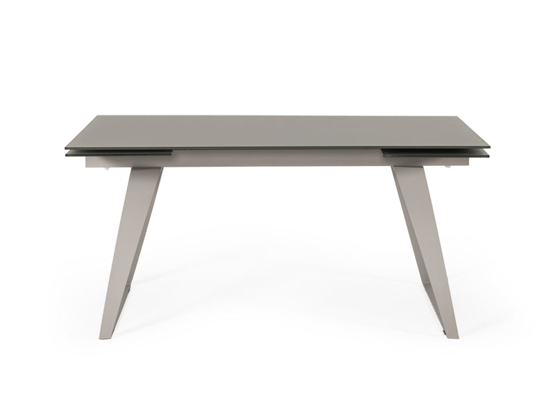 Pittson - Modern Extendable Grey Glass Dining Table — view 2