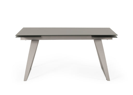 Pittson - Modern Extendable Grey Glass Dining Table — view 2