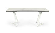 Farrell - Modern White Ceramic Extendable Dining Table — view 5