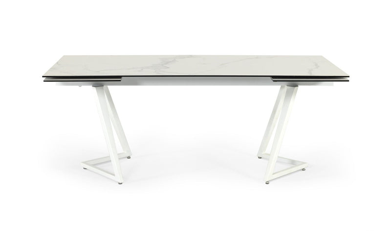 Farrell - Modern White Ceramic Extendable Dining Table — view 5