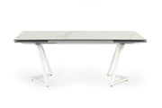 Farrell - Modern White Ceramic Extendable Dining Table — view 4