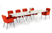 Farrell - Modern White Ceramic Extendable Dining Table — view 2