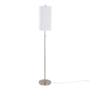 Lumi Source Bounty contemporary stylish floor lamp with sleek design and adjustable arm, standing on a modern living room floor.