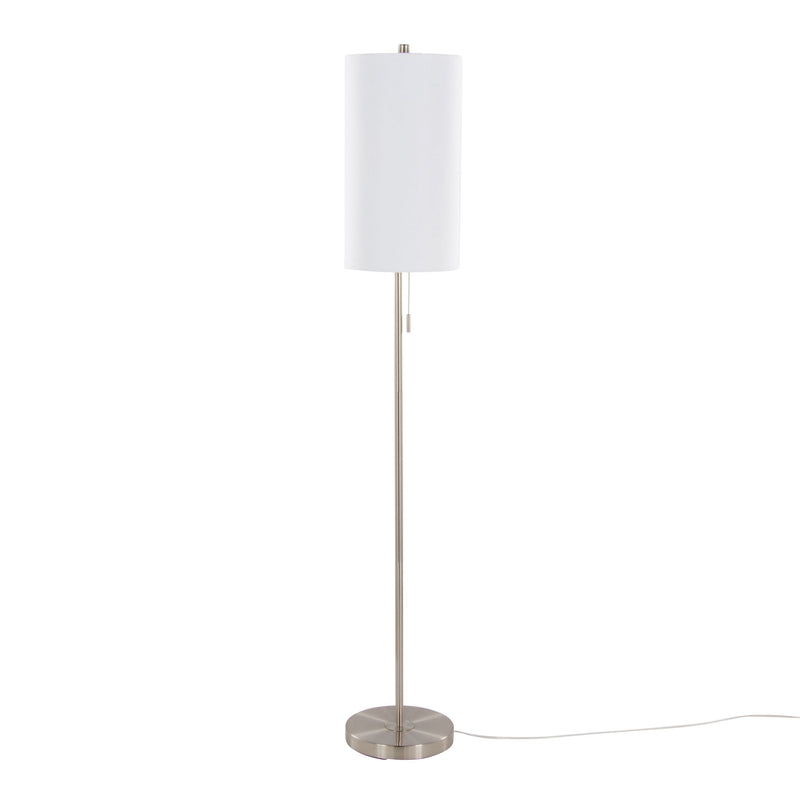 Lumi Source Bounty contemporary stylish floor lamp with sleek design and adjustable arm, standing on a modern living room floor.