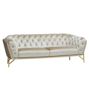 Stella - Transitional Beige Velvet Sofa