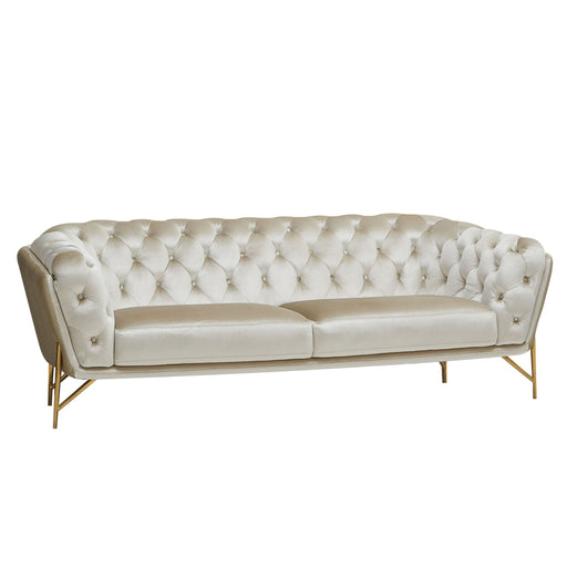 Stella - Transitional Beige Velvet Sofa Set — view 2