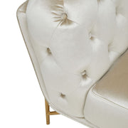 Stella - Transitional Beige Velvet Sofa — view 3