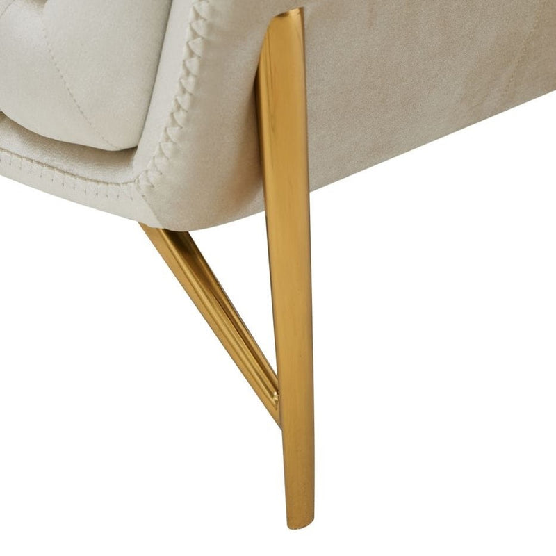 Stella - Transitional Beige Velvet Sofa — view 4