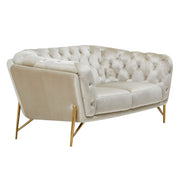 Stella - Transitional Beige Velvet Sofa Set — view 3