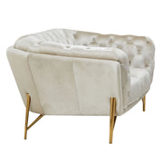 Stella - Transitional Beige Velvet Loveseat — view 2