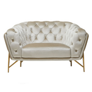 Stella - Transitional Beige Velvet Sofa Set — view 4