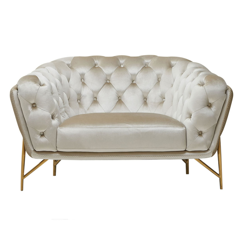 Stella - Transitional Beige Velvet Sofa Set — view 4