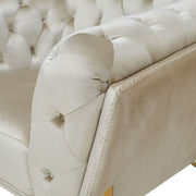 Stella - Transitional Beige Velvet Chair — view 2
