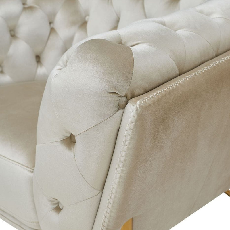 Stella - Transitional Beige Velvet Chair — view 2