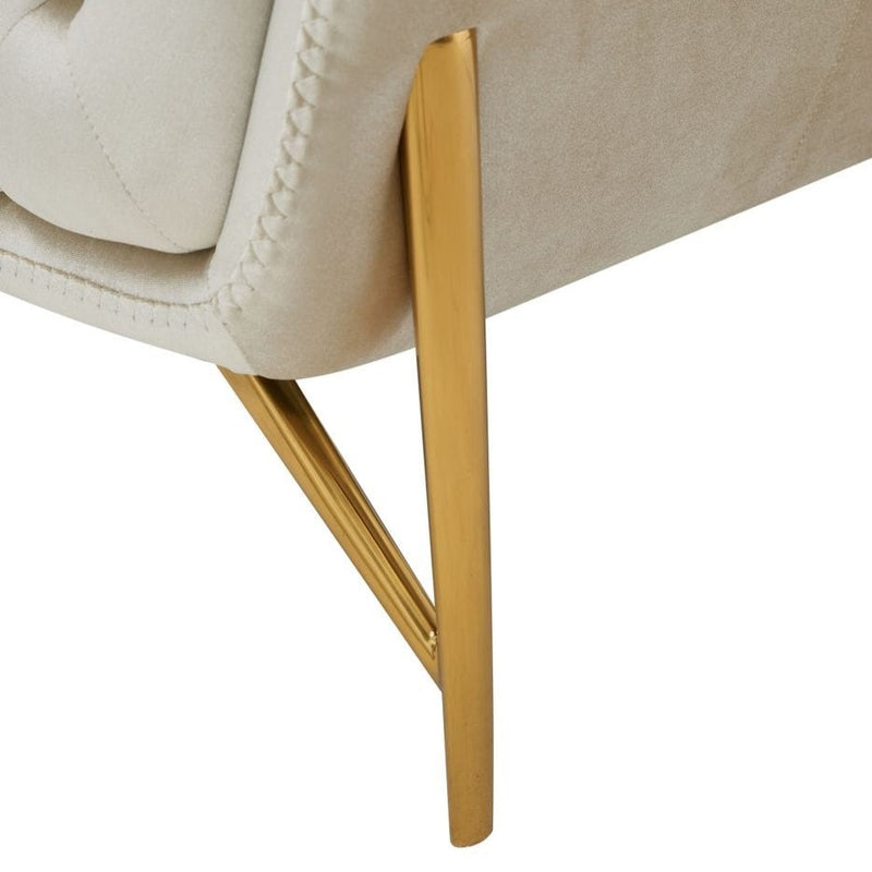 Stella - Transitional Beige Velvet Chair — view 3