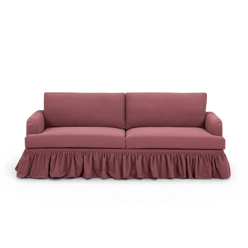Gertrude TOV Furniture upcycled performance fabric stationary sofa with plush cushions and modern design.