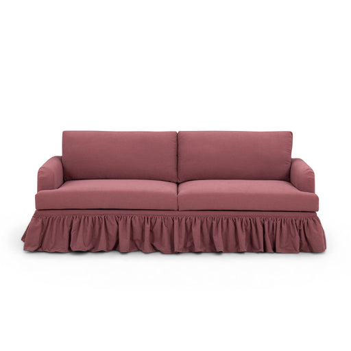 Gertrude TOV Furniture upcycled performance fabric stationary sofa with plush cushions and modern design.