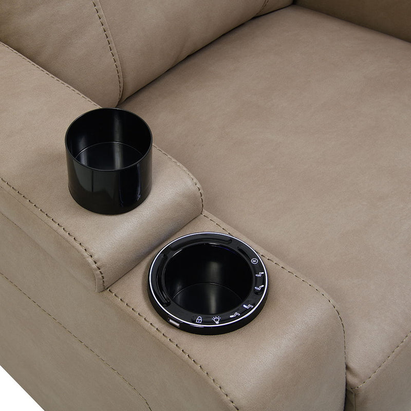 Lugo - Power Motion Recliner With Cup Holder - Camel - R&R Furniture Gallery (Fountain Valley, CA)