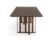 Livia - Modern Wenge & Gold Stainless Steel Dining Table — view 3