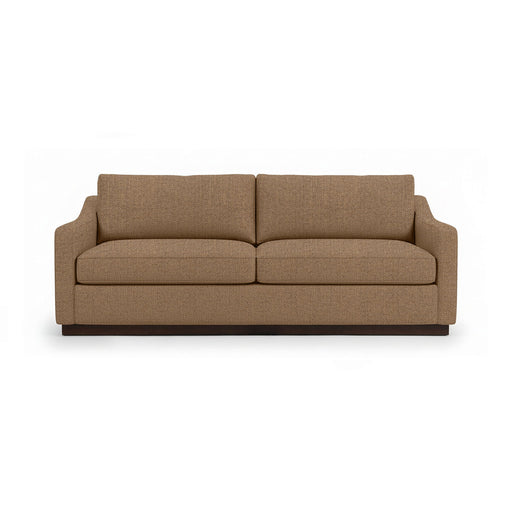 Classic Home Aspen stationary sofa with plush cushions and neutral fabric, showcasing a modern living room setup.