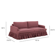 Gertrude upcycled performance fabric sofa by TOV Furniture, stationary sofa with clean lines and plush cushioned seating.