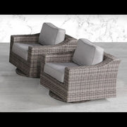 Swivel Patio Chair With Luxurious Cushions Perfect For Outdoor Relaxation (Set of 2) - Gray Mix - R&R Furniture Gallery (Fountain Valley, CA)