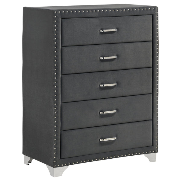 5 Drawer Bedroom Chest With Crystal Pulls