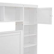DreamHaus cabinet bed with integrated shelf, sockets, and twin long trundle, showcasing a modern design with storage and sleeping space.