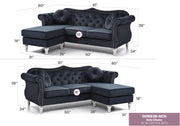 Glory Furniture Hollywood sofa chaise in a stationary sectional with plush cushions and modern design, perfect for living room seating.