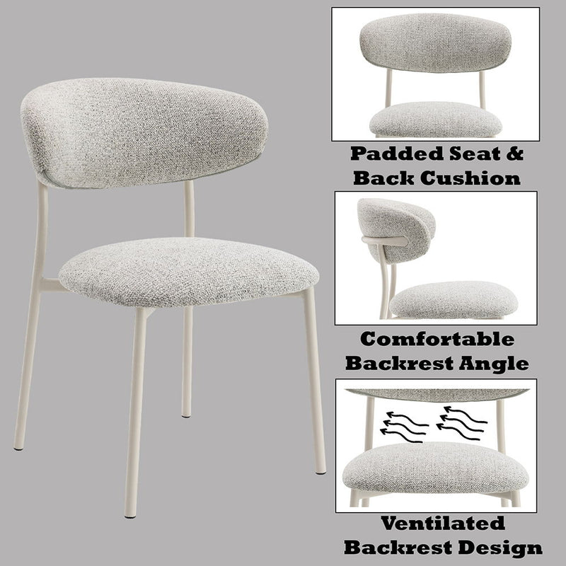 Kalam - Side Chair (Set of 2) - Gray Fabric & Beige - R&R Furniture Gallery (Fountain Valley, CA)