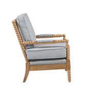 Arm Chair With Open Back Spindle Design, Padded Armrests - R&R Furniture Gallery (Fountain Valley, CA)