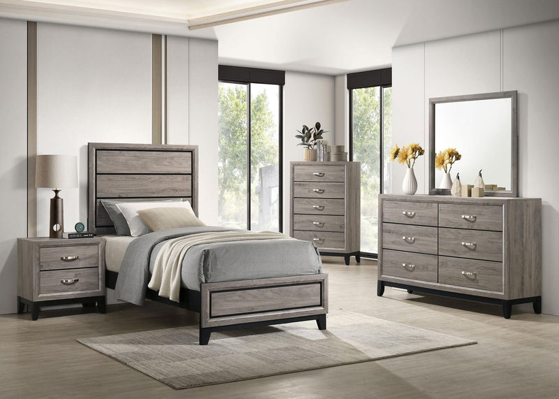 Watson 5-piece Wood Twin Bedroom Set Light Taupe