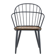 Industrial Inspired Indoor Dining Chair With Metal Legs And Birch (Set of 2) - Black / Natural - R&R Furniture Gallery (Fountain Valley, CA)