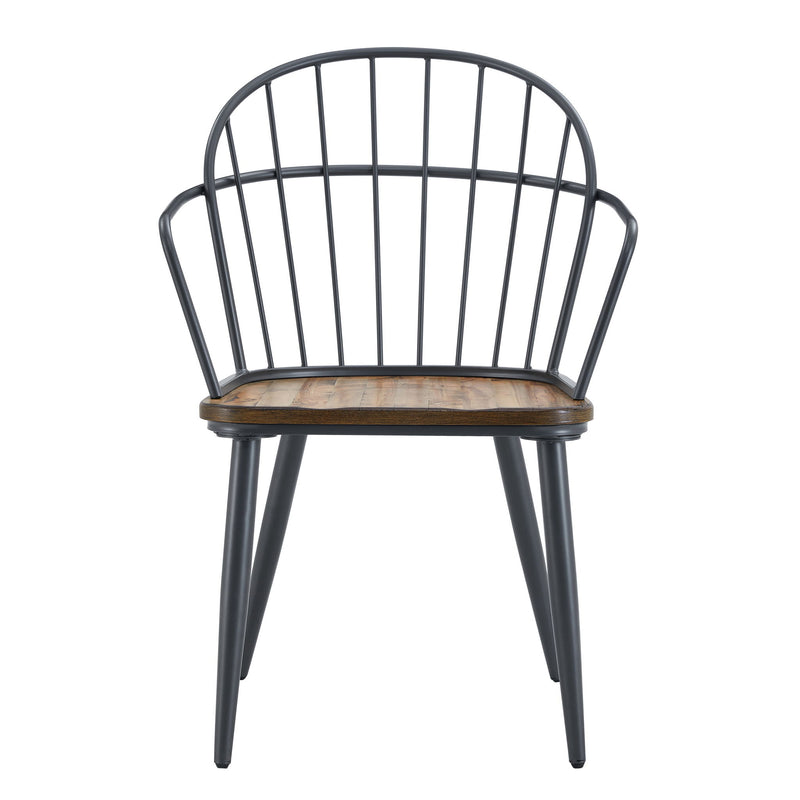 Industrial Inspired Indoor Dining Chair With Metal Legs And Birch (Set of 2) - Black / Natural - R&R Furniture Gallery (Fountain Valley, CA)