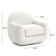 TOV Furniture Tiago swivel chair with a modern design, featuring a cushioned seat and backrest in a stylish upholstery.
