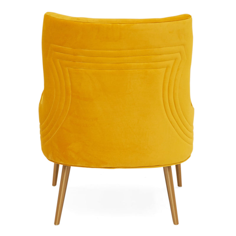 Everly - Contemporary Velvet Yellow Accent Chair — view 3