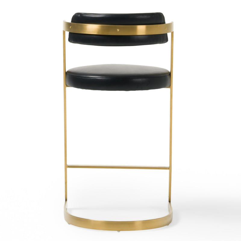 Shandra - Black Leatherette + Gold Counter Stool — view 4