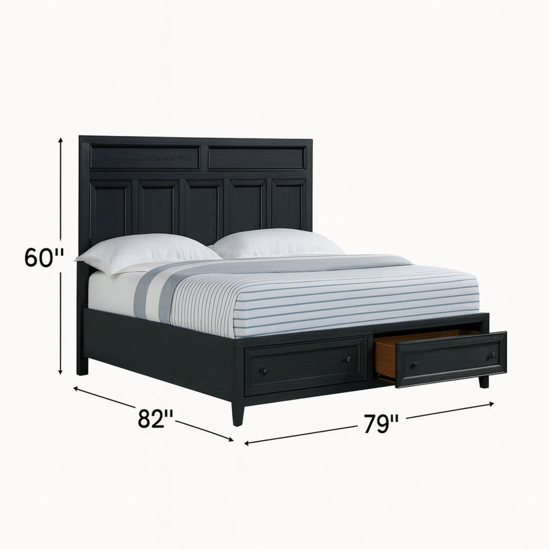 Storage Bed With Panel Headboard And Spacious Footboard Drawers - R&R Furniture Gallery (Fountain Valley, CA)