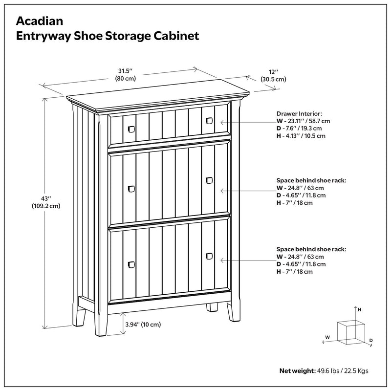 Acadian - Entryway Shoe Storage Cabinet - Brown - R&R Furniture Gallery (Fountain Valley, CA)