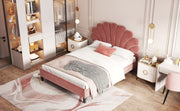 Upholstered Platform Bed With Flower Pattern Headboard - R&R Furniture Gallery (Fountain Valley, CA)