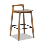 Sven - Modern Minimalist Low Back Counter Stool - Dark Brown Walnut - R&R Furniture Gallery (Fountain Valley, CA)